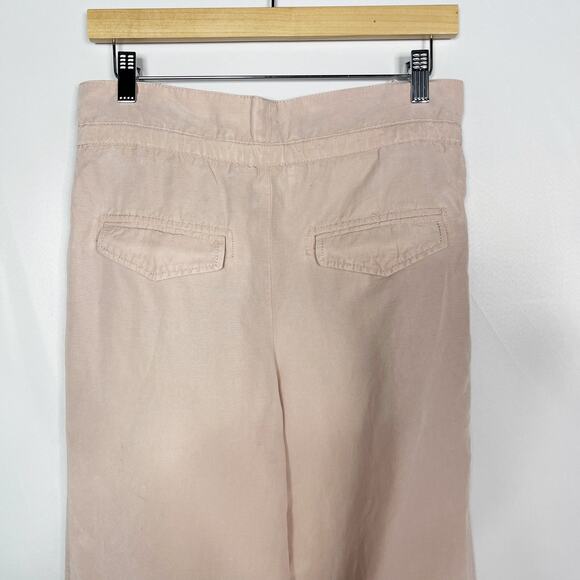 Club Monaco Size 00 Light Pink Anreannah Pleated Wide Leg Cropped Pants Paperbag - Picture 6 of 10